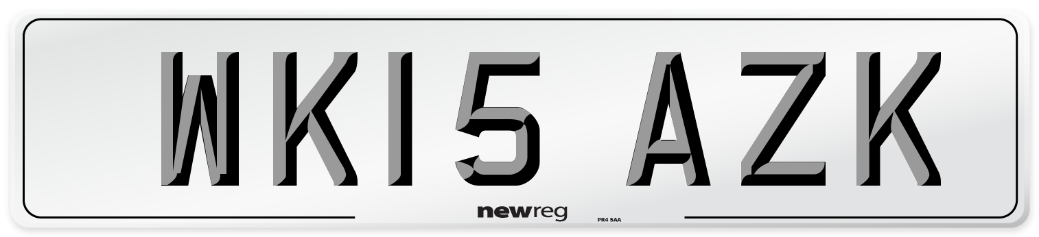 WK15 AZK Number Plate from New Reg